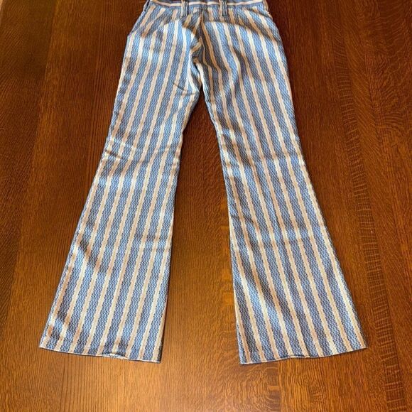 Vintage 1960s 70s Lady Wrangler Striped Patch Pocket Flare Pants Hippie Western - Picture 7 of 14